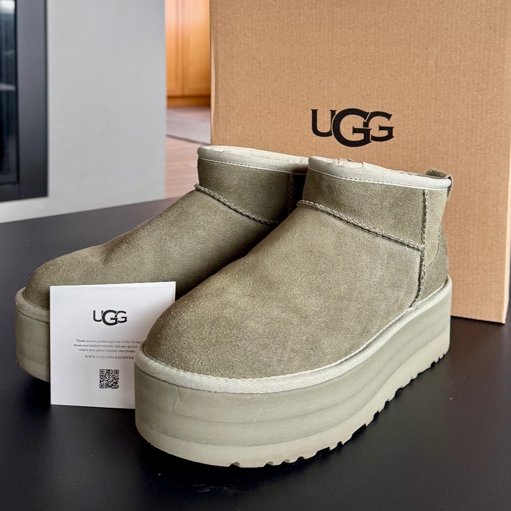 UGG CLASSIC ULTRA MINI PLATFORM “SHADED CLOVER” BOOTS - Picture 4 of 7